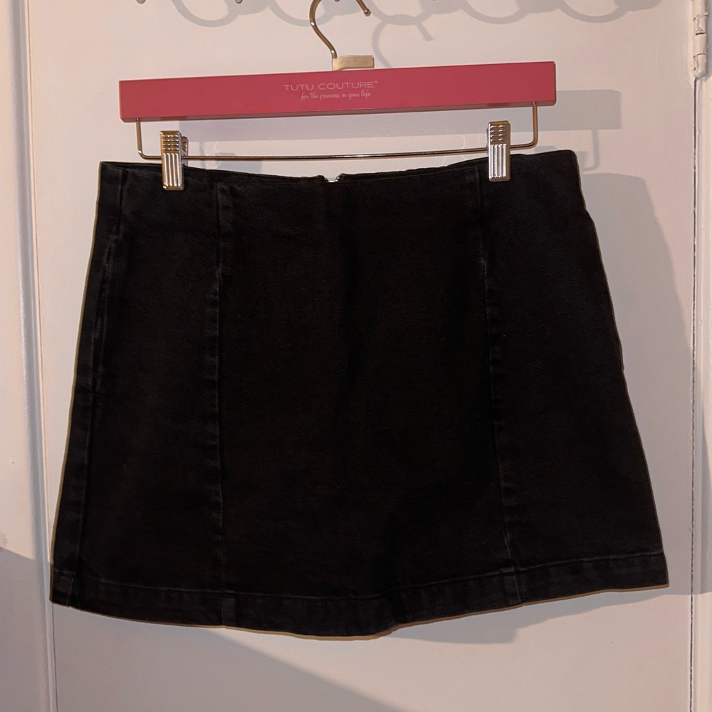 Black Jean Mini Skirt from Topshop